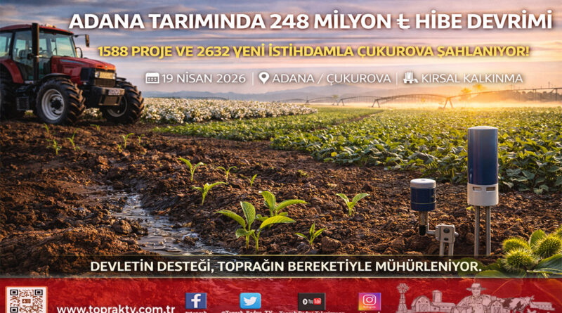 Adana Tarımında Dev Yatırım Hamlesi: 1588 Projeye 248 Milyon ₺ Hibe Desteği…