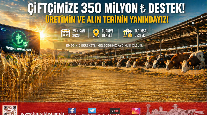 Çiftçinin Hesabına Bereket Yağdı: 350 Milyon 968 Bin ₺ Destek Ödemesi Aktarıldı…