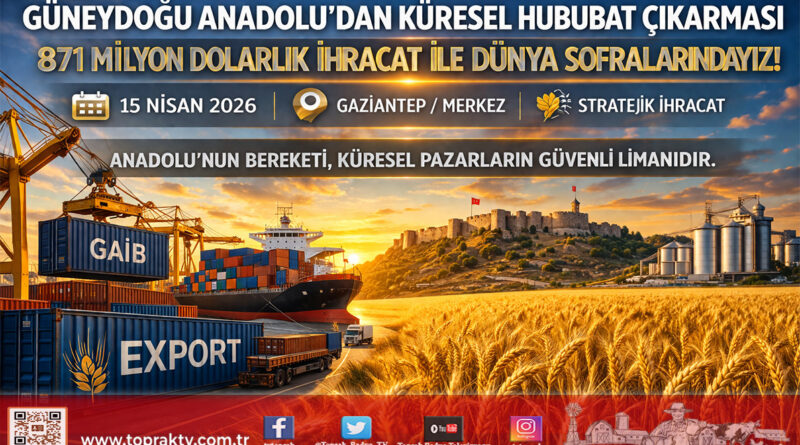 Güneydoğu Anadolu’nun Hububat İhracatı 871 Milyon $’a Ulaştı: Pazarda Stratejik Dönüşüm…