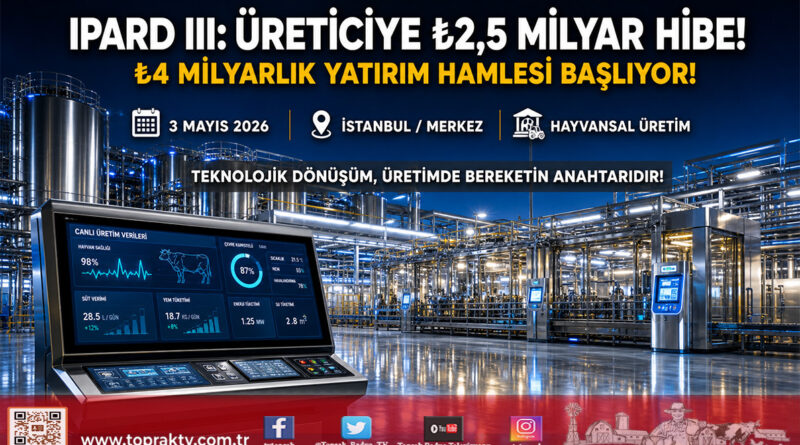IPARD III Kapsamında Üreticiye ₺2,5 Milyar Hibe: ₺4 Milyarlık Yatırım Hamlesi Devrede…