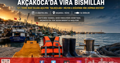 Akçakoca’da “Vira Bismillah” Coşkusu: 121 Tekne Denize Açılırken Balıkçılara 1 Milyon ₺’lik Ekipman Desteği Sağlandı!…