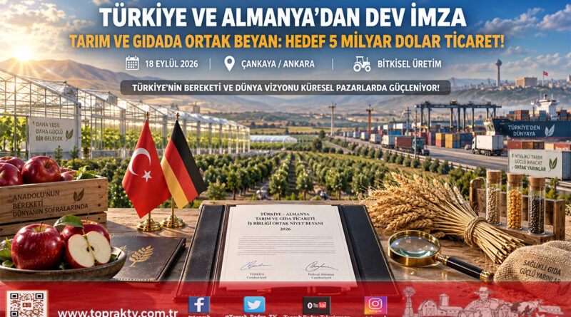 Türkiye ile Almanya Arasında Dev Tarım Anlaşması: Hedef 5 Milyar $ Ticaret Hacmi!…