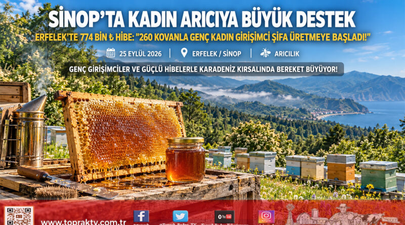 Kırsal Kalkınmada Kadın Eli: Sinop Erfelek’te Genç Arıcıya 774 Bin ₺ Hibe İle 260 Kovanlık Üretim Tesisi!…