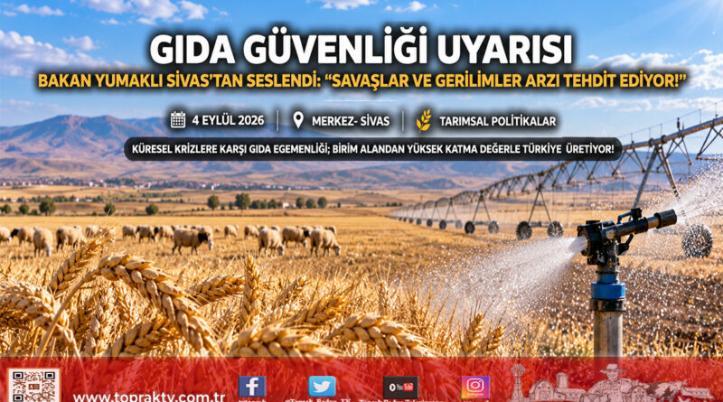 Bakan Yumaklı Sivas’tan Uyardı: “Jeopolitik Gerilimler ve Savaşlar Gıda Arz Güvenliğini Tehdit Ediyor!”…