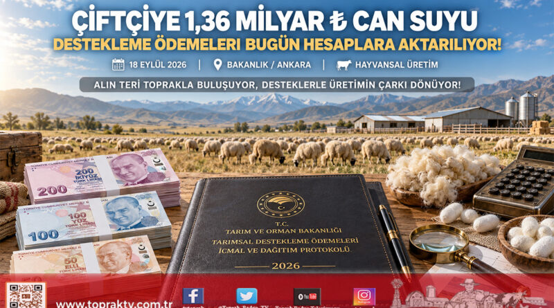 Çiftçinin Hesabına 1,36 Milyar ₺ Can Suyu: Destekleme Ödemeleri Bugün Yatırılıyor!…