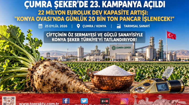 Konya Ovası’nda Pancar Çarkları Dönüyor: Çumra Şeker’de 23. Kampanya 22 Milyon Euroluk Kapasite Artışıyla Açıldı!…