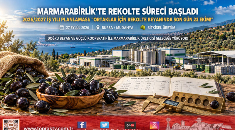 Marmarabirlik’te 2026/2027 Sezonu Rekolte Süreci Başladı: Ortaklar İçin Beyan Süresi 23 Ekim’de Sona Eriyor!…