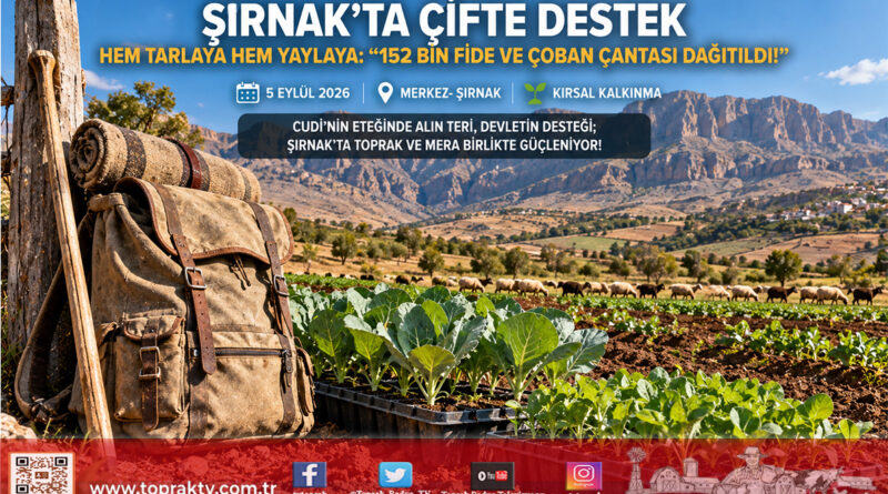Şırnak’ta Çifte Destek Rüzgarı: Üreticiye 152 Bin Sebze Fidesi, Göçer Yetiştiriciye Çoban Çantası Teslim Edildi!…
