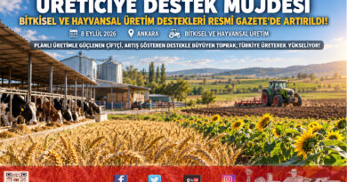 Resmî Gazete’de Yayımlandı: Bitkisel ve Hayvansal Üretimde Destekleme Tutarları Artırıldı!…