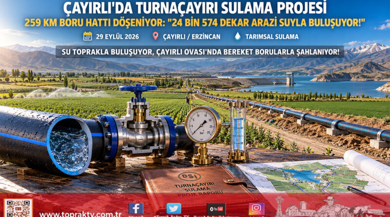 Çayırlı Ovası’nda Su Hamlesi: Turnaçayırı Projesiyle 24 Bin 574 Dekar Münbit Arazi Basınçlı Borularla Sulanacak!…