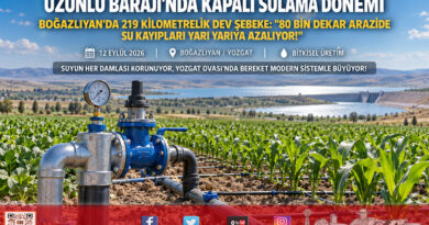 Yozgat’ta Su İsrafına Son: Uzunlu Barajı’nda 219 Kilometrelik Kapalı Borulu Sulama Şebekesi Hizmete Girdi!…