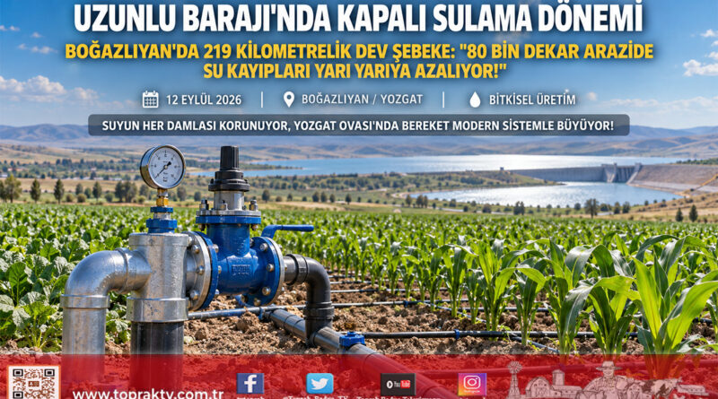 Yozgat’ta Su İsrafına Son: Uzunlu Barajı’nda 219 Kilometrelik Kapalı Borulu Sulama Şebekesi Hizmete Girdi!…