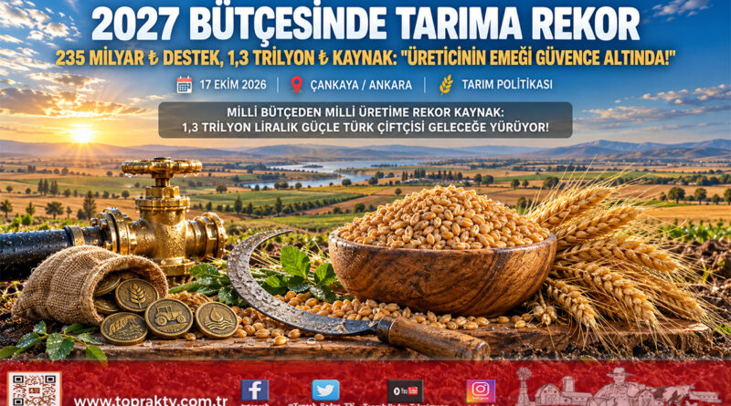2027 Bütçesinde Tarıma Tarihi Pay: Tarımsal Destekler 235 Milyar ₺’ye, Toplam Kaynak 1,3 Trilyon ₺’ye Yükseldi!…
