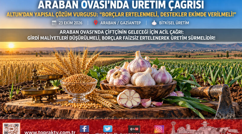Araban Ovası’nda Üretim Tehlikede: Hasan Altun’dan Faizsiz Borç Ertelemesi ve Ekim Dönemi Desteği Çağrısı!…