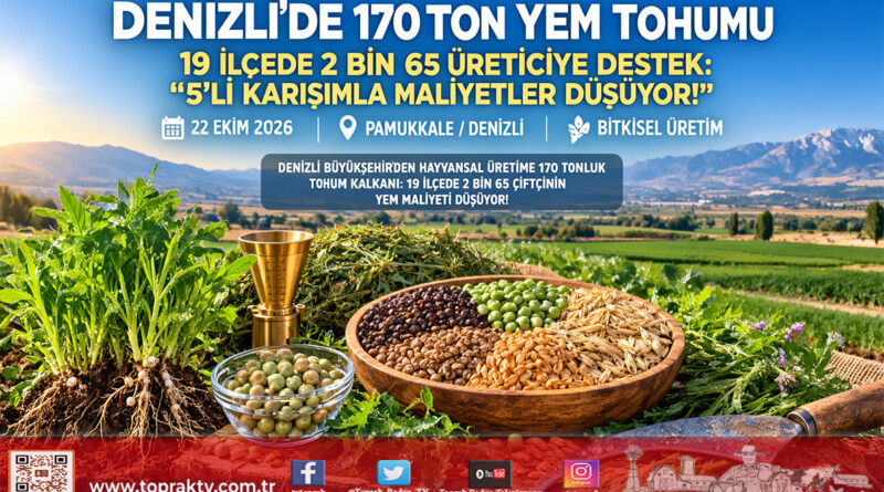 Denizli’nin 19 İlçesinde Yem Maliyetlerine Büyük Darbe: 2 Bin 65 Üreticiye 170 Tonluk 5’li Karışım Tohum Desteği Başladı!…