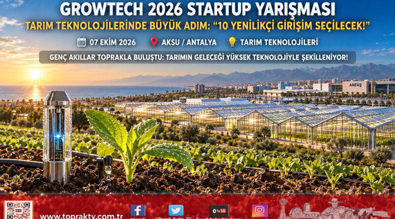 Growtech Antalya 2026 Startup Yarışması Başlıyor: Tarım Teknolojilerinde Geleceği Şekillendirecek 10 Girişim Seçilecek!…