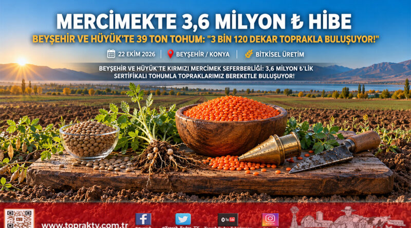 Beyşehir ve Hüyük’te 3,6 Milyon ₺’lik Tohum Desteği: 39 Bin Kilogram Kırmızı Mercimek Toprakla Buluşuyor!…
