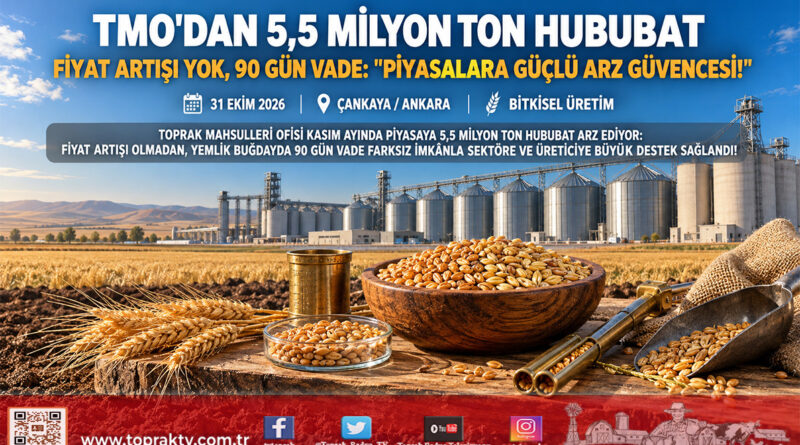 TMO Hububatta Piyasaya 5,5 Milyon Ton Ürün Arz Ediyor: Fiyat Artışı Yok, 1 Milyon Ton Yemlik Buğdaya 90 Gün Vade İmkanı!…