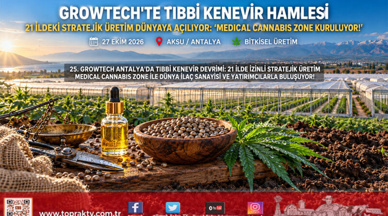 25. Growtech Antalya’da Tıbbi Kenevir Hamlesi: 21 İlde İzin Verilen Stratejik Ürün İçin “Medical Cannabis Zone” Kuruluyor!…